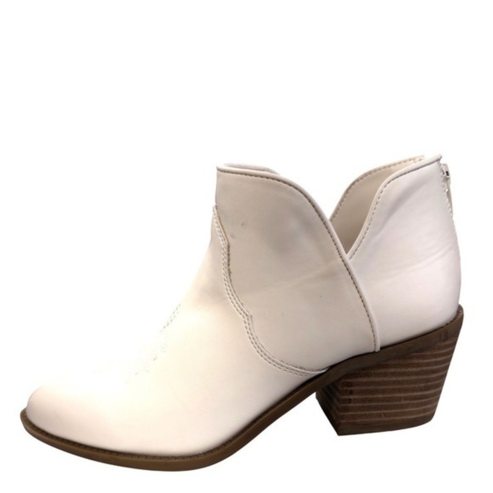 Cushionaire Rodeo White Western Ankle Boots Pointed Toe Memory Foam Size 7M - Picture 6 of 11